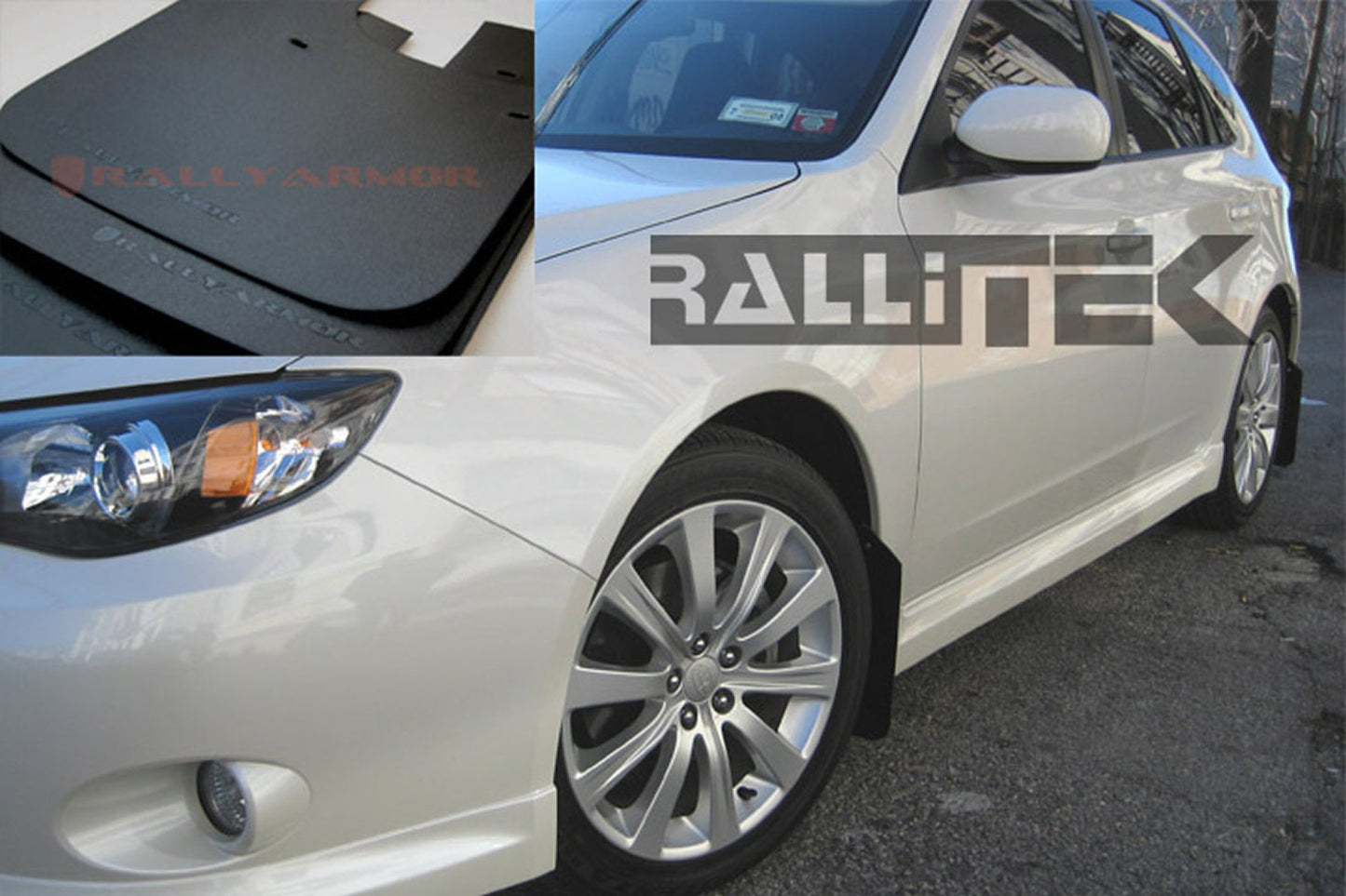 Rally Armor Basic Mud Flaps - Fits Subaru Impreza 2008-2011 - WRX 2008-2010