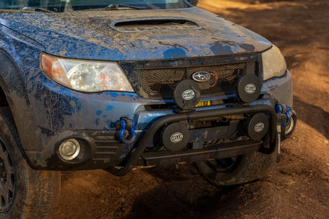RalliTEK Subaru Forester Front View with Hidden Winch Mount