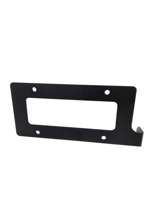 Black metal bracket with a white plastic insert on a white background