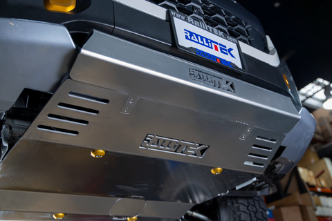 2026 Forester Wilderness with RalliTEK Front Skid Plate installed with Front Bumper Protector