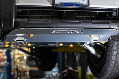 Close-up of a vehicle's undercarriage 2026 Outback Wilderness with Skid Plates Installed