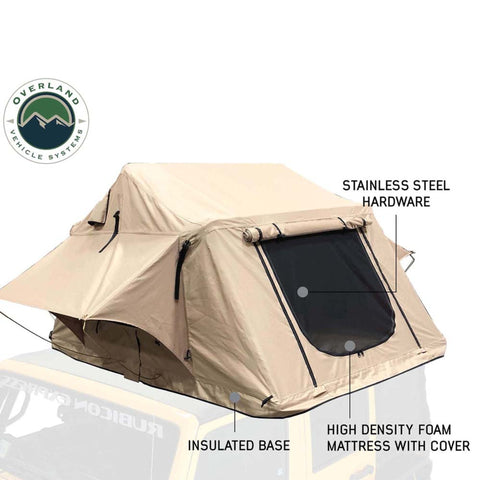 OVS TMBK 3 Person Roof Top Tent With Green Rain Fly