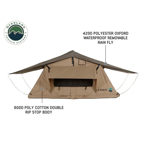 OVS TMBK 3 Person Roof Top Tent With Green Rain Fly