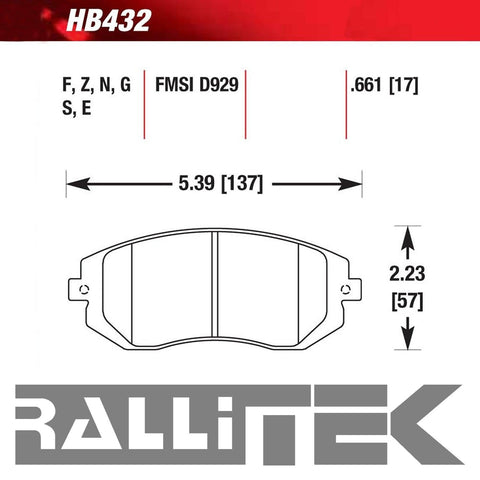 Hawk HPS Front Brake Pads - WRX 2003-2005 & 2008-2014 / Baja 2003-2006 / Forester 2009-2013 / More