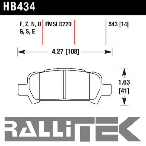 Hawk HP Plus Rear Brake Pads - WRX 2002-2003 WRX / Legacy GT 2005-2009 / Baja 2003-2006 / More