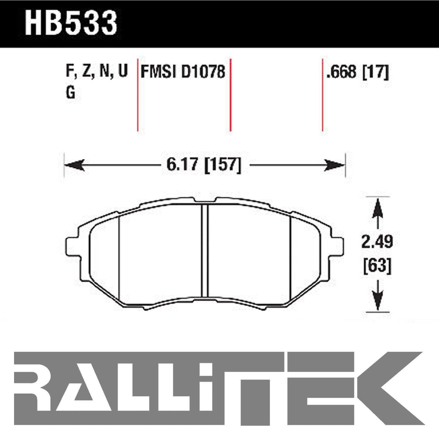 Hawk HP Plus Front Brake Pads - Legacy GT 2005-2009 / Outback 3.6R 2010-2011 / Tribeca 2006-2010