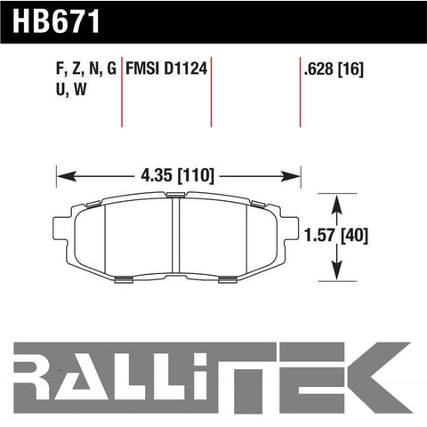 Hawk HPS Rear Brake Pads - Legacy GT 2010-2011 / Outback 2010-2011