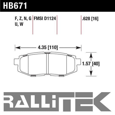 Hawk Performance Ceramic Rear Brake Pads - Legacy GT 2010-2011 / Outback 2010-2011