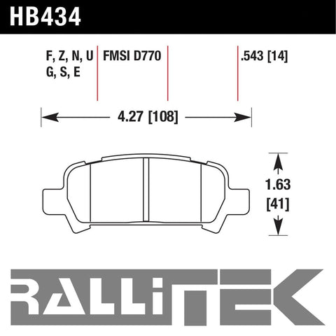 Hawk HPS 5.0 Rear Brake Pads - WRX 2002-2003 / Legacy GT 2005-2009 / Baja 2003-2006 / More