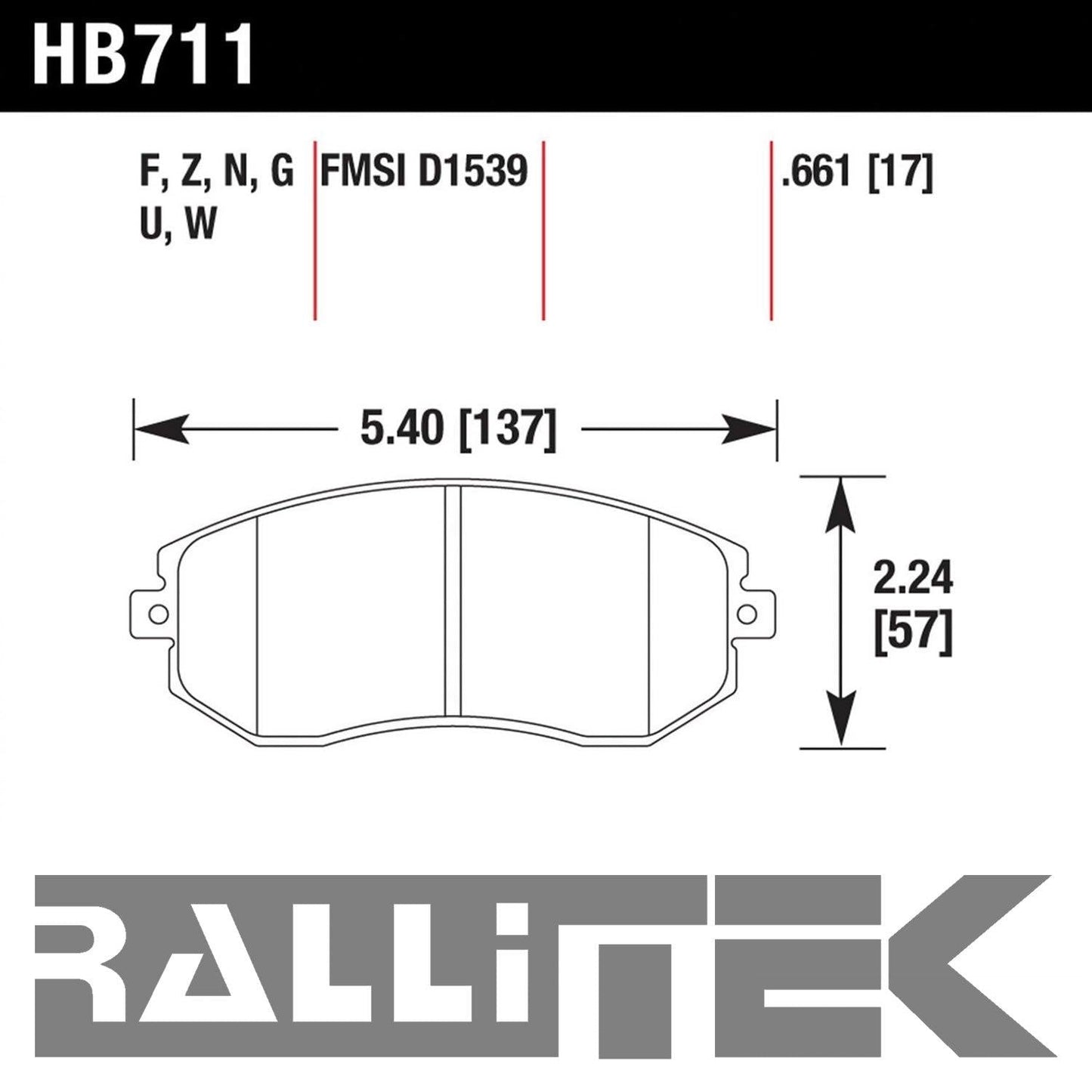 Hawk Performance Ceramic Front Brake Pads - BRZ & FR-S 2013-2016 / Forester X 2011-2013 / More