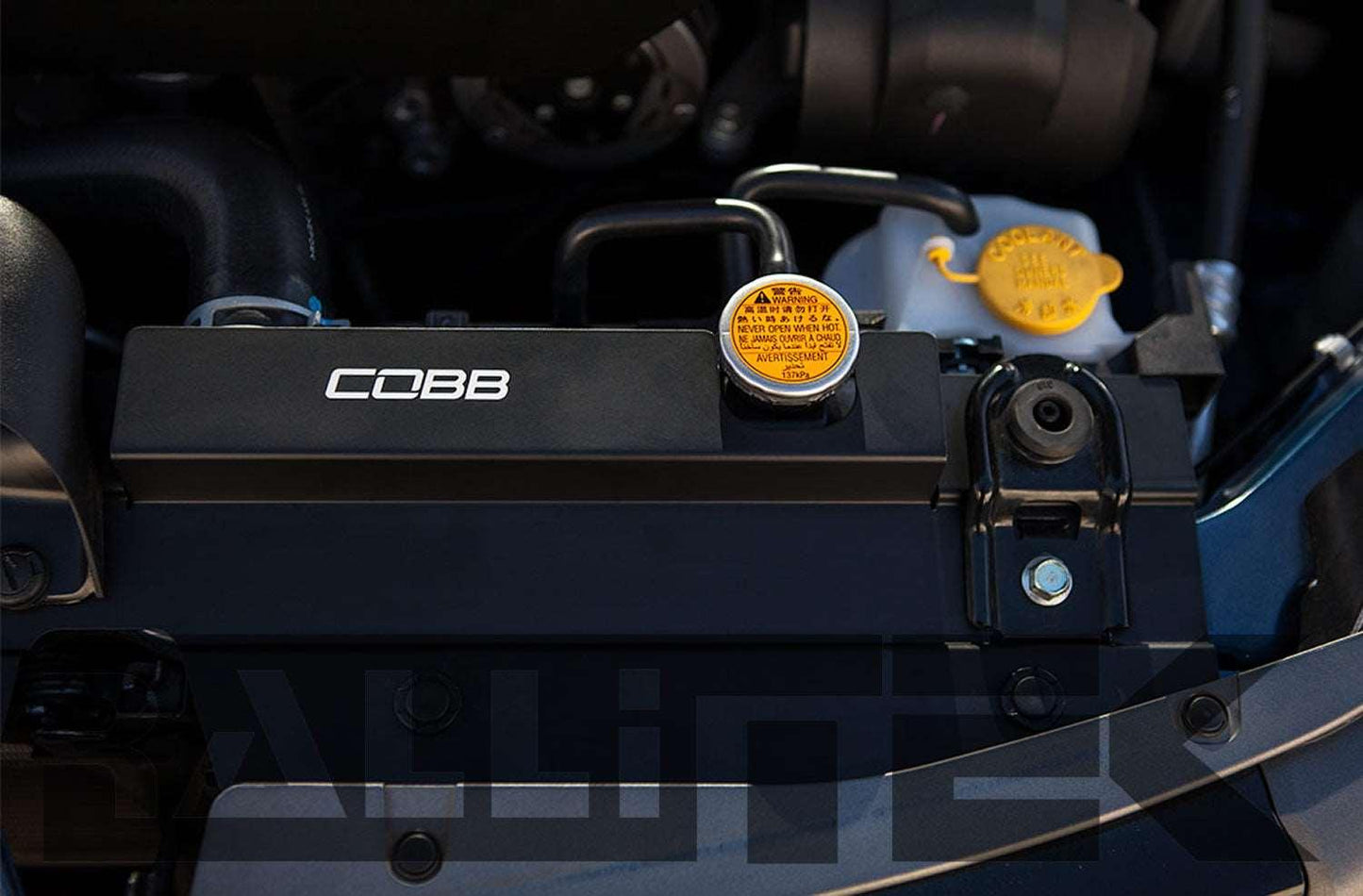 COBB Tuning Aluminum Radiator Shroud Black - STI & WRX 2008-2014