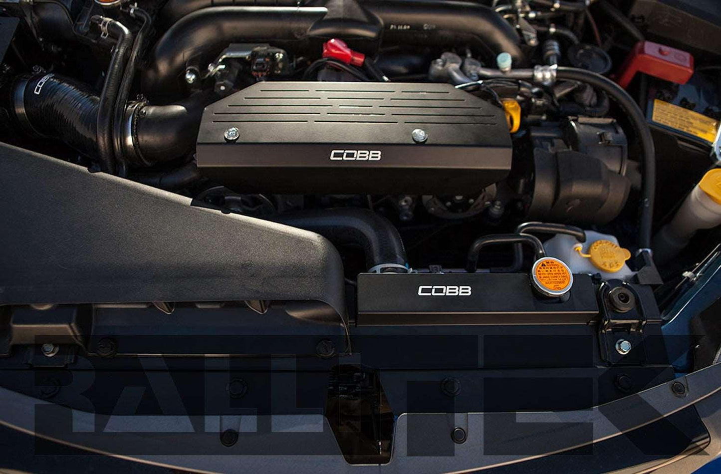 COBB Tuning Aluminum Radiator Shroud Black - STI & WRX 2008-2014