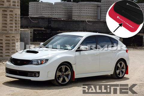 Rally Armor V2 UR Mud Flaps - Fits Subaru STI Hatch 2008-2014 - WRX Hatch 2011-2014