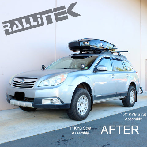 RalliTEK 1.4" Rear Raised Overload Springs & KYB Struts Assembled - Outback 2010-2014