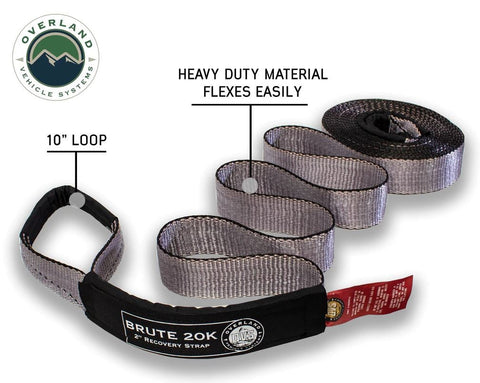 Overland Vehicle Systems - Tow Strap 2" x 30' with Storage Bag