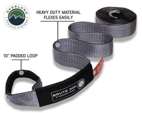 Overland Vehicle Systems - Tow Strap 3" x 30' with Storage Bag