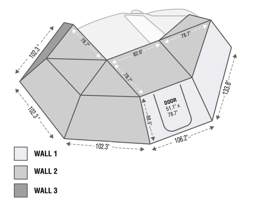 Overland Vehicle Systems Nomadic 270 Universal Awning Wall 3 Attachment ...